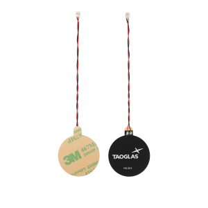 NFC Flex Antenna (⌀30*0.3 mm) with Reverse Ferrite Layer 75mm Twisted Pair 28AWG Cable and ACH(F) Connector